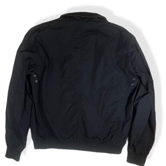 Marco Polo Mens Navy Bomber Jacket With Button Front & Zipper Grandpa Core SZ L - Picture 2 of 5